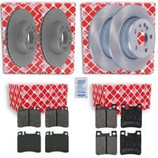 Febi Bremsscheiben + Bel&auml;ge Vorne + Hinten passend f&uuml;r MERCEDES S-KLASSE W140