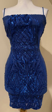 LUCY IN THE SKY Womens Blue Sequin Bodycon Dress NWOT - Sz Medium