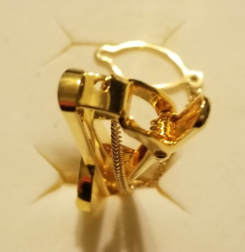 Vintage Samsung Necktie Pin Gold Toned Rhinestone Unmarked 2" - Picture 5 of 12
