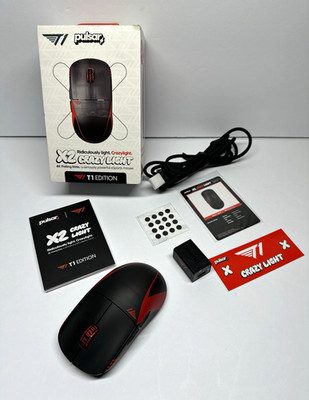 Pulsar X2 CrazyLight T1 Wireless Gaming Mouse Black/Red 32000 DPI 5 Btn