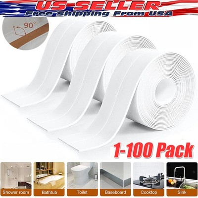 10.5ft PVC Self Adhesive Caulk Sealing Strip Tape For Kitchen Wall Sink Toilet