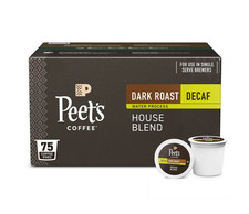 Peet's Coffee Decaf Dark Roast K-Cup Pods, House Blend 75 ct.