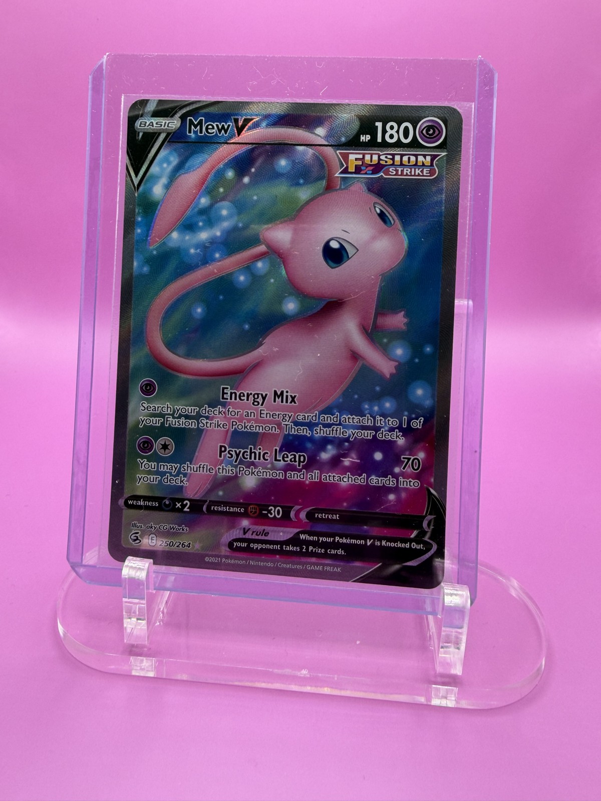 POKEMON Card Mew V (Full Art) 250/264 Swsh08: Fusion Strike Holo Ultra Rare