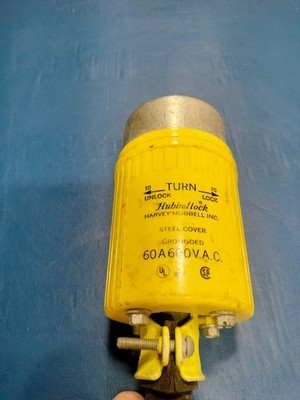 Hubbell HBL26419 60A 600V 3 Pole 4 Wire Power Plug - (works W/ Hbl26418)