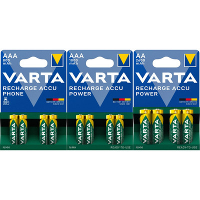 VARTA Akku Batterien Wiederaufladbar AA AAA 4er Pack 800-1000-2600mAh Akku