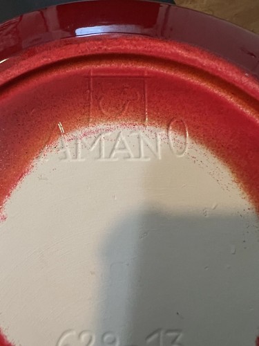 Vtg Squat Vase German Scheurich Amano Red Abstract MCM Southwestern Fall Galaxy - Picture 9 of 14