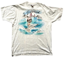 VTG 80s 90s Cartoon Fighter Plane Skydiving S...