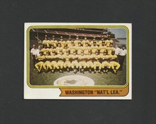 1974 Topps  Washington Natl League Team Card #226  Error