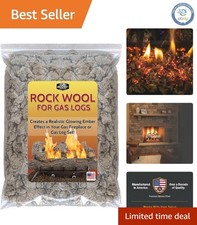 6 oz Rock Wool - Compatible with Vented & Unvented Gas Fireplaces, USA Made