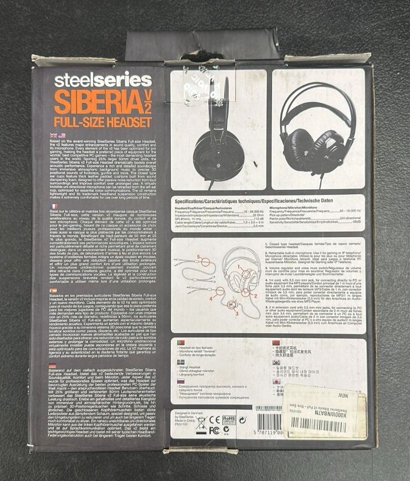 SteelSeries Siberia V2 Full-Size Black Headband Headsets for Multi-Platform - Image 3 of 3