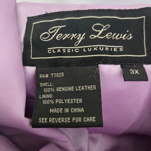 Chaqueta Blazer Terry Lewis Clásica Lujos Cuero Genuino Borde con Volantes 3X Nueva con Etiquetas - Imagen 4 de 9