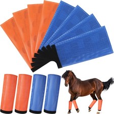 Set of 8 Mesh Fly Boots for Horse Breathable Mesh Horse Boots Protective Loos...