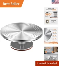 Sturdy Aluminum 12-Inch Cake Turntable - Smooth Rotation for Flawless Decorating