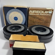 Vintage Airequipt Projector Slide Tray's 2 Circular Magazines 1 Rectangle