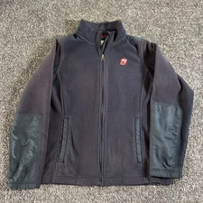 Chik Fil A Jacket Fleece Sweater Blue Restaurant Employee Full Zip Unisex Sz XL