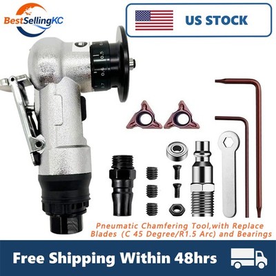 Portable Air Chamfering Tool 45° R1.5 Arc Blades with Bearings