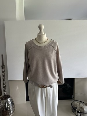 Oui Damen Pullover  Gr. 44 Taupe