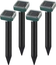 Mole Repellent Solar Powered OutdoorUltrasonic Vole Gopher Black