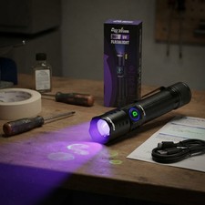 UV Black Light Flashlight 395nm - Rechargeable USB Woods Lamp, Powerful Mini ...