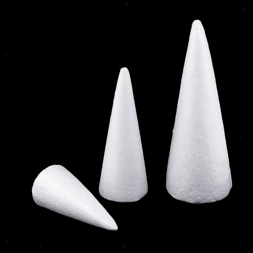 3Pcs 15/20/25cm Cone Christmas Tree Styrofoam Foam for Kids Craft Xmas Decor - Picture 5 of 7