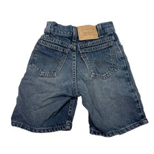 Vintage Little Levis 565 Jean Shorts Dark Blue Denim USA 90s Kids Size 7