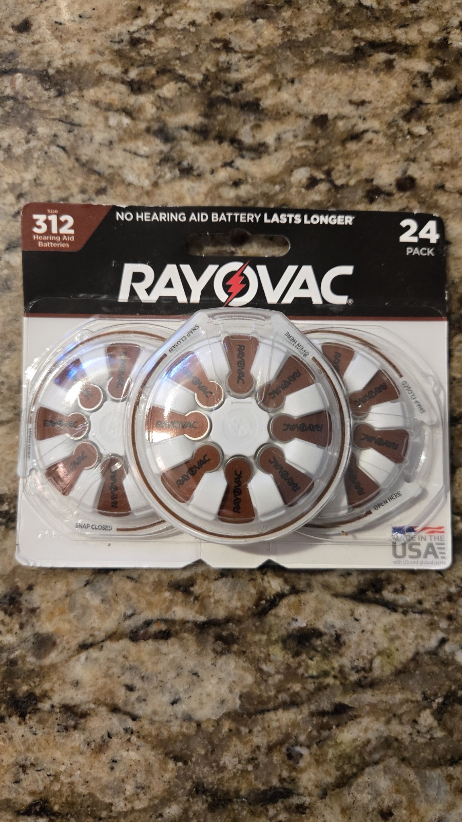 Rayovac And Energizer Size 312 Hearing Aid Batteries 24 Pack