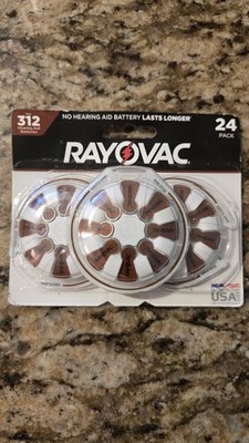 Rayovac And Energizer Size 312 Hearing Aid Batteries 24 Pack Exp 6/26