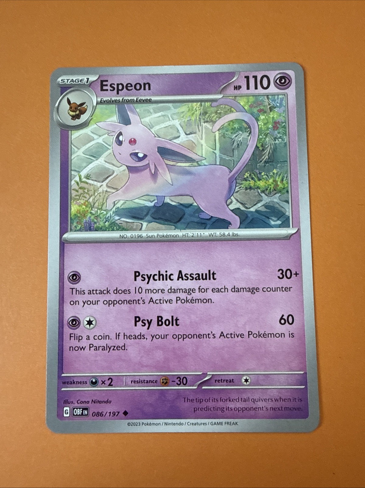 Espeon 86/197 Uncommon Obsidian Flames Pokemon