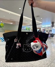 Hello Kitty RAIVE Shoulder Bag Black Tote Bag 13" Laptop Dot Pattern