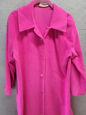 Pink Velvet Vintage VANITY FAIR Women's Size L Robe button Floor Length