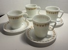 Vintage Pyrex Corning Butterfly Gold Coffee Tea Cups Mugs w/Saucers set of 4 USA — photo 4