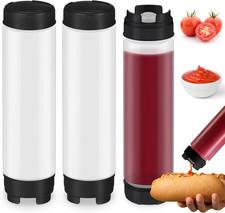 3 Pcs 16 Oz Inverted Plastic Squeeze Bottles, Refillable Tip Large Valve Dispens