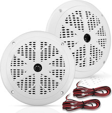 6.5 Inch Dual Marine Speakers - 2 Way Waterproof and Weather Resistant Outdoor A