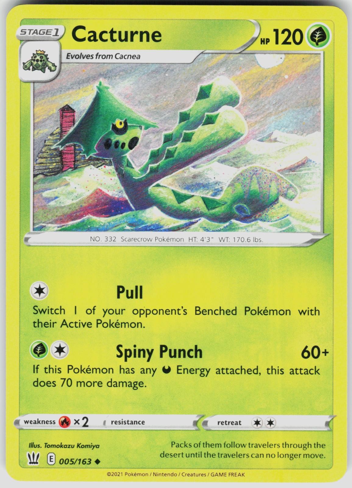 Cacturne 005/163 Uncommon Battle Styles Pokemon Near Mint