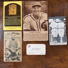 Gabby Hartnett photo & Ephemera lot Daughter Letter + Ralph Houk Yankees Card