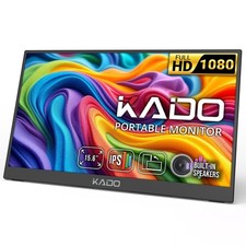 Kado 15.6" Portable Monitor for Laptop IPS 1920x1080 Screen Extender Dual USB-C