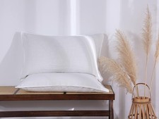 100 French Linen Pillow Cases 20x30 Inches Queen Pillow Shams Pack of 2 with