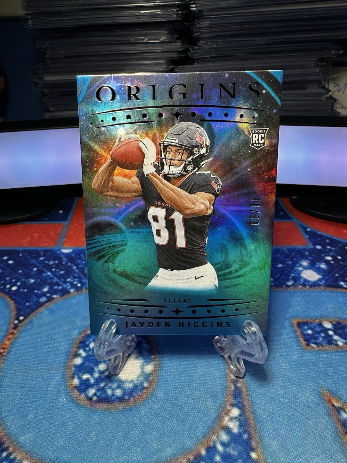 2025 Panini Origins Jayden Higgins RC Holo Turquoise 78/99 Texans #132