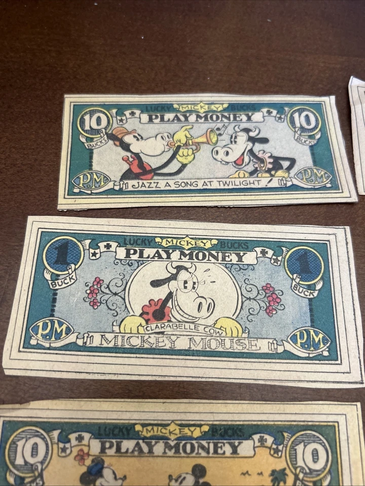 Lote de 13 Quadrinhos Lucky Bucks 1932 Dinheiro Fictício TODOS RELACIONADOS À DISNEY MICKEY MOUSE - Imagem 2 de 4