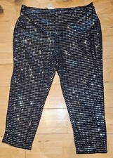 Black Sequi Ankle Grazer Trousers - 24 - Capsule