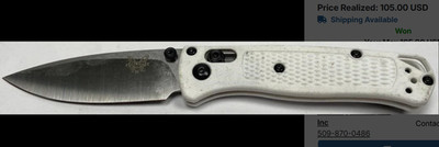White Benchmade 533 Mini Bugout Manual Folding Knife