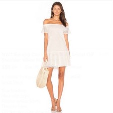 Central Park West White Eyelet Off The Shoulder Dress Large
