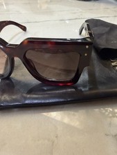 AMIRI Women s Tortoise Shell Rectangle Sunglasses Brown Tinted Plastic Lenses