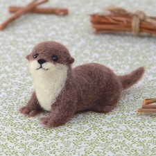 Hamanaka Aclaine Acrylic Fibre Needle Felting Kit - Otter (English Translation)