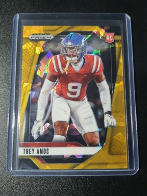 Trey Amos - Prizm Draft Picks 2025 - Commanders, Ole Miss - Gold Ice - RC
