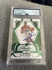 2023-24 Panini Flawless  /5 Emerald Auto PSA DNA  Signed Bilal Coulibaly Rookie