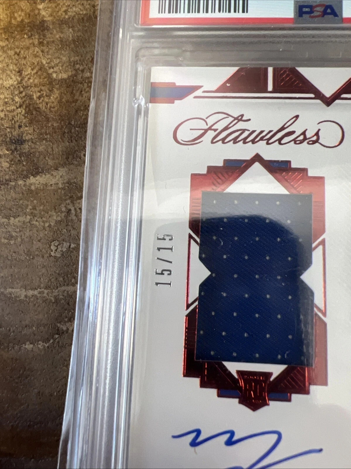 2021 Flawless Moses Moody Signature Prime Materials Auto Ruby PSA 7 15/15 view 5