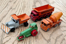 Lesney No.1 Road Roller - No.16 Plough - No.17 Tipper - No.26 Cement Truck