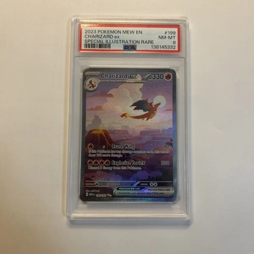 2023 POKEMON MEW EN-151 Charizard EX SPECIAL ILLUSTRATION RARE #199 PSA 8 NM-MT