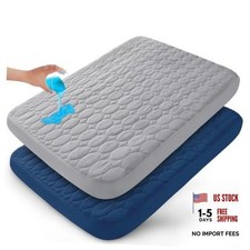 Pack and Play Mattress Pad Sheets Fitted Waterproof 39 x 27 Inch 2 Grey  Navy
